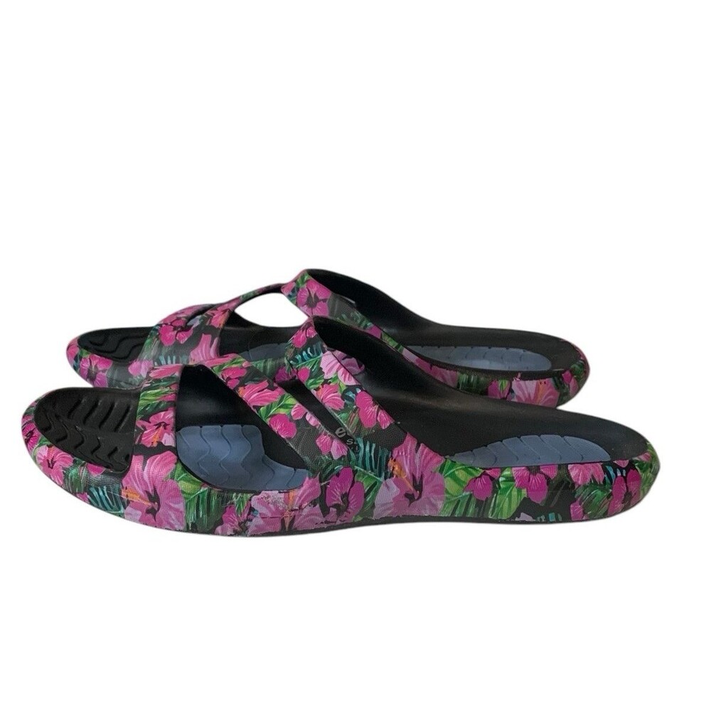 Tony Little CHEEKS Pink & Green Floral Health Comfort Slide- Size 11B - READ - Picture 6 of 9